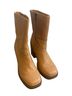 Sun + Stone 100% Synthetic Brown Yellow Ankle Boots Size 9 1/2 - photo 2