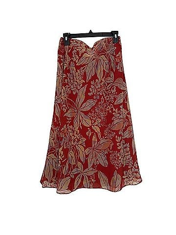 Ralph Lauren Floral Crinkle Georgette Midi Slip Skirt Casual Skirt (view 2)