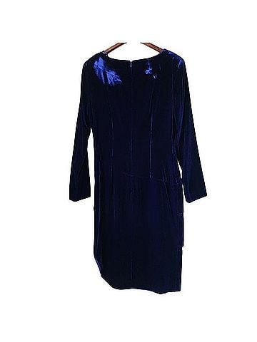 Rimini Crushed Velvet Royal Blue Cocktail Dress (view 2)
