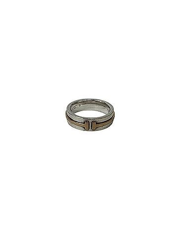 Tiffany & Co. TIFFANY&Co. Tiffany T TWO Narrow Ring, Sterling Silver 925, 18K Yellow Gold, Item Number 51570 (view 1)