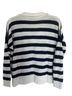Faherty Stripes White Blue Pullover Sweater Size S - photo 3