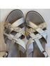 Munro American White Silver Tan Heels Size 6 - photo 4