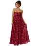 Macy's Floral Red Cocktail Dress Size 4 - photo 1