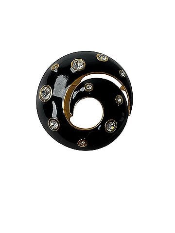 Christian Dior Christian Dior Vintage Brooch, Black Spiral, Women's (view 1)