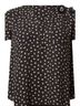 Torrid 100% Poly Print Black White Short Sleeve Blouse Size 4X - photo 1