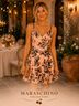 Aqua Floral Orange Black Casual Dress Size M - photo 6
