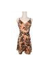Aqua Floral Orange Black Casual Dress Size M - photo 1