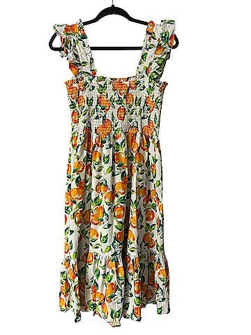 Nanette Lepore Studio Smocked Flutter Sleeve Midi Dress Casual Dress (view 2)