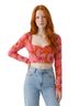 Zara Floral Pink Long Sleeve Blouse Size L - photo 1
