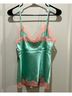 Gold Hawk 100% Silk Green Pink Sleeveless Top Size L - photo 3