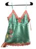 Gold Hawk 100% Silk Green Pink Sleeveless Top Size L - photo 2