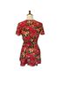 Show Me Your Mumu 100% Polyester Floral Pink Orange Romper Size S - photo 2