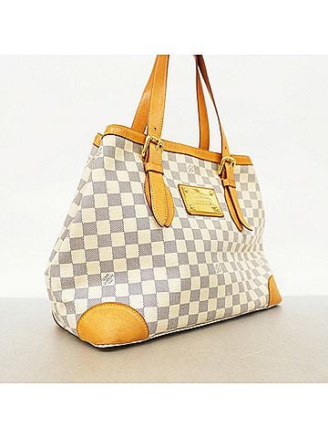Louis Vuitton Louis Vuitton Damier Azur Hampstead MM Tote Bag N51206 White (Women's) (view 2)