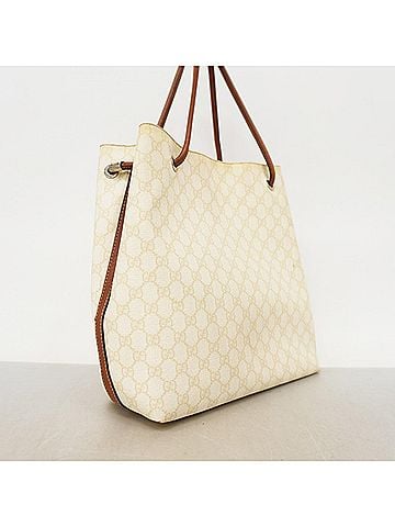Gucci Gucci GG Supreme Tote Bag 257275 White Brown Women's (view 2)
