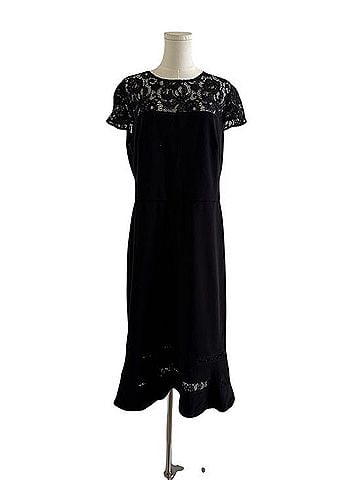 Ralph Lauren Lace-Trim Georgette Dress Cocktail Dress (view 1)