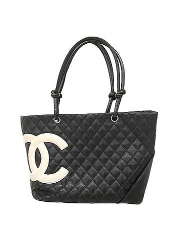 Chanel Chanel Cambon Lambskin Tote Bag, Black and White, Women's (view 1)