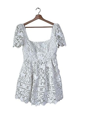 Self-Portrait Grosgrain trimmed Guipure Lace Mini Dress Cocktail Dress (view 2)