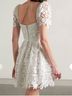 Self-Portrait 100% Polyester Floral White Cocktail Dress Size 8 - photo 5