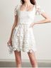 Self-Portrait 100% Polyester Floral White Cocktail Dress Size 8 - photo 4