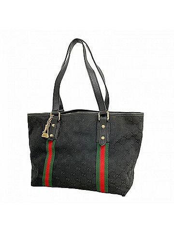 Gucci Gucci GG Canvas Sherry Line Tote Bag 137396 Black Women's (view 1)