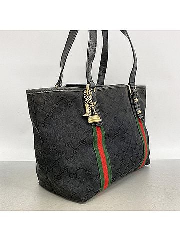 Gucci Gucci GG Canvas Sherry Line Tote Bag 137396 Black Women's (view 2)