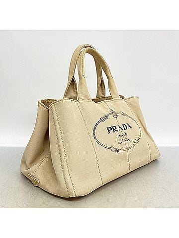 Prada Prada Canapa Canvas Tote Bag, Beige, Men's & Women's (view 2)
