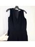 Vince. 100% Polyester Solid Black Jumpsuit Size 10 - photo 6
