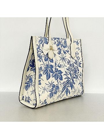 Gucci Gucci Tote Bag Herbarium 432684 Canvas White Blue Women's (view 2)