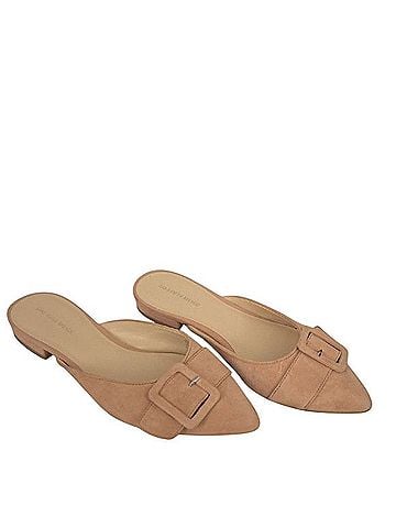 Saks Fifth Avenue Blush Pointed Buckle Mules Mule/Clog (view 1)