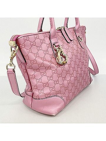 Gucci Gucci Tote Bag, Guccissima Heartbit, 269957, Leather, Pink Champagne, 2-way bag for women (view 2)
