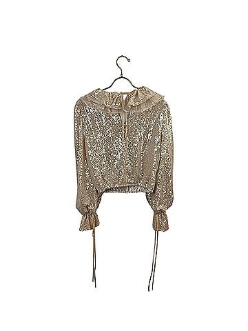 Antonio Melani Antonio Melani x Nicola Bathie Champaign Sequin Ruffle Long Sleeve Blouse (view 2)