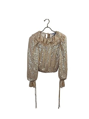 Antonio Melani Antonio Melani x Nicola Bathie Champaign Sequin Ruffle Long Sleeve Blouse (view 1)