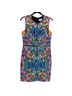 Milly Print Blue Black Red White Green Orange Yellow Pink Purple Multi Color Cocktail Dress Size 10 - photo 1