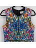 Milly Print Blue Black Red White Green Orange Yellow Pink Purple Multi Color Cocktail Dress Size 10 - photo 4