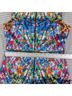 Milly Print Blue Black Red White Green Orange Yellow Pink Purple Multi Color Cocktail Dress Size 10 - photo 7