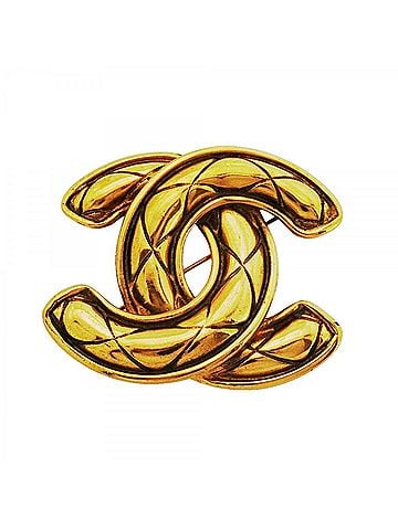 Chanel Chanel Brooch, Coco Mark, Matelassé, GP Plated, Gold, Women's (view 1)