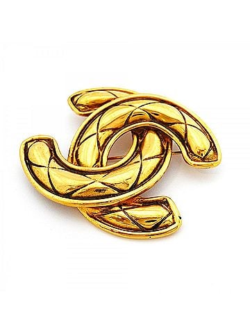 Chanel Chanel Brooch, Coco Mark, Matelassé, GP Plated, Gold, Women's (view 2)