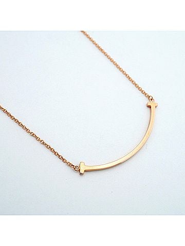 Tiffany & Co. Tiffany & Co. T Smile Small Necklace, 18K Pink Gold, Women's (view 2)