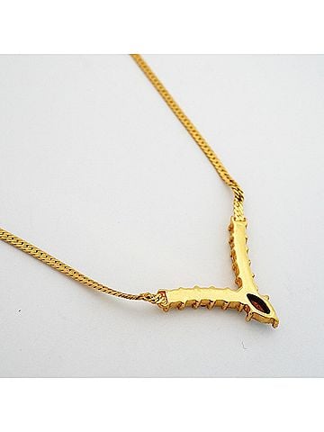 Christian Dior Christian Dior Necklace, GP Plated, Rhinestone, Gold, Women's (view 2)