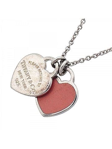 Tiffany & Co. Tiffany & Co. Double Return to Heart Necklace, Sterling Silver 925, Pink, Women's (view 1)