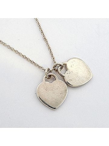 Tiffany & Co. Tiffany & Co. Double Return to Heart Necklace, Sterling Silver 925, Pink, Women's (view 2)