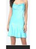 Bebe 100% Silk 95% Polyester 5% Spandex Teal Cocktail Dress Size 0 - photo 3