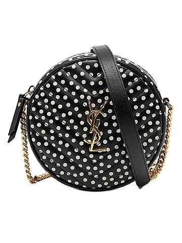 Saint Laurent Chevron Calfskin Polka Dot Round Vinyle Camera Bag (view 1)