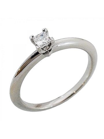 Tiffany & Co. Tiffany & Co. Solitaire Square Cut Ring, 1PD (One Diamond), Pt950 Platinum, 0.18ct Diamond (Women's) (view 1)