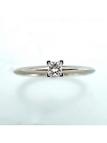 Tiffany & Co. Tiffany & Co. Solitaire Square Cut Ring, 1PD (One Diamond), Pt950 Platinum, 0.18ct Diamond (Women's) (view 2)