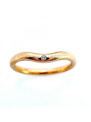 Tiffany & Co. Tiffany & Co. Curved Band Ring, 1PD (One Diamond), 18K Pink Gold, Women's (view 2)