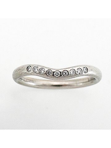Tiffany & Co. Tiffany & Co. Curved Band Ring, Platinum 950, Diamond, Women's (view 2)