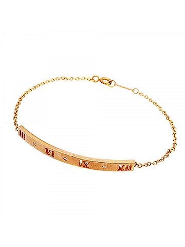 Tiffany & Co. Tiffany & Co. Atlas Bracelet, 3PD (3 Diamonds), 18K Pink Gold, Diamonds, Women's (view 1)