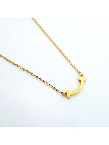 Tiffany & Co. Tiffany & Co. T Smile Mini Necklace, 18K Yellow Gold, Diamond, Women's (view 2)