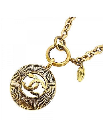 Chanel Chanel Necklace, Coco Mark Circle, GP Plated Gold, Women's (view 1)